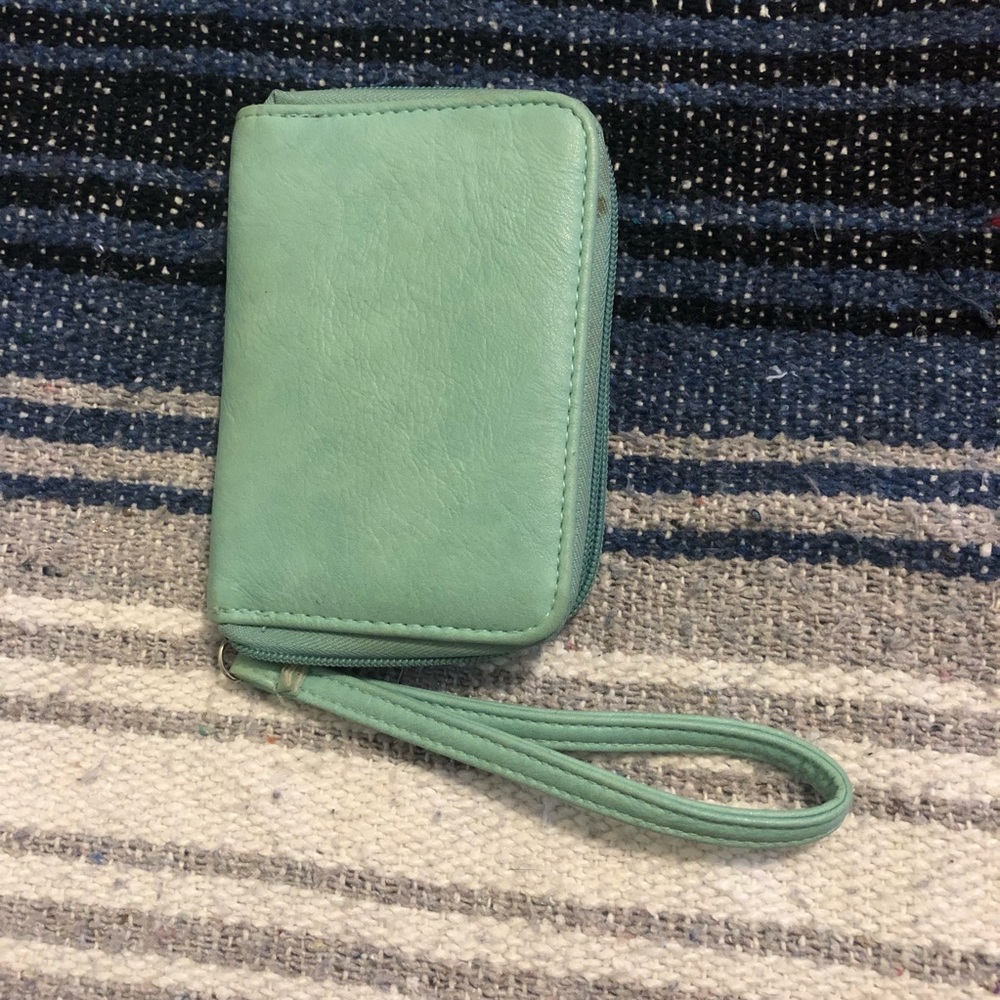 Blue green Wallet/Wristlet